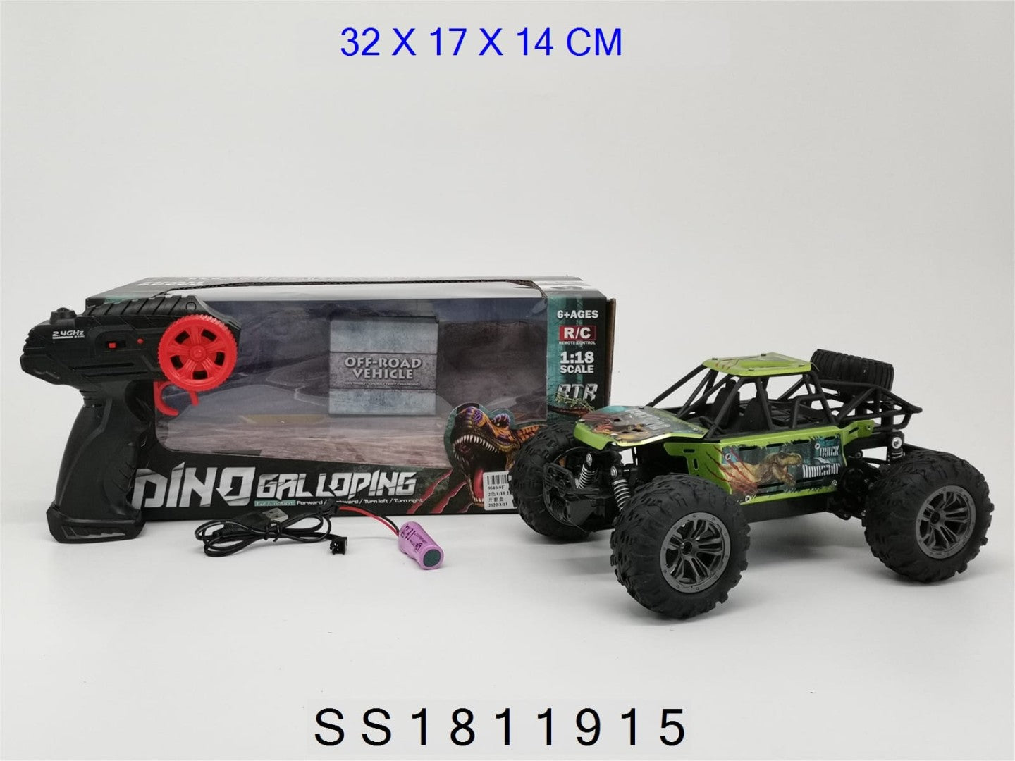 Remote control monster truck toy for kids with rechargeable battery