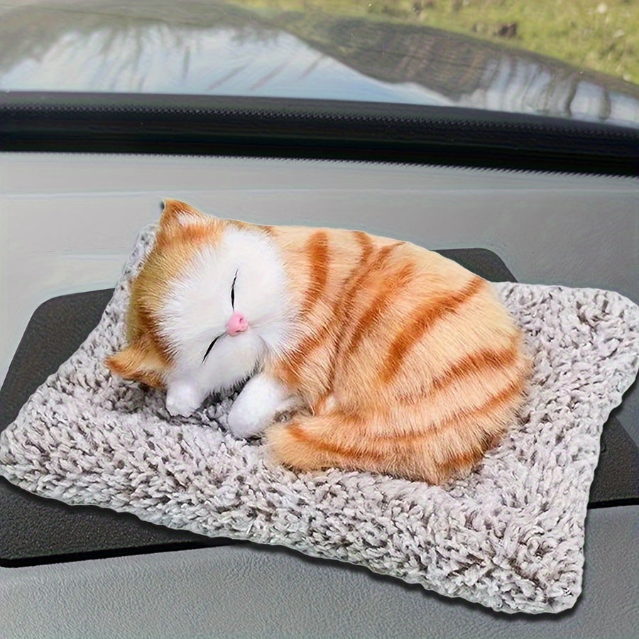 Car Ornament Simulation Sounding Sleeping Cats Plush Toy