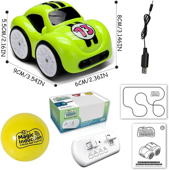 Magic track cars toy vehicle inductive car