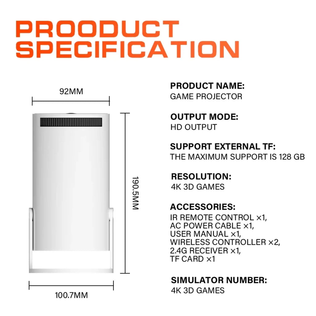 Portable Projector Video Game Console