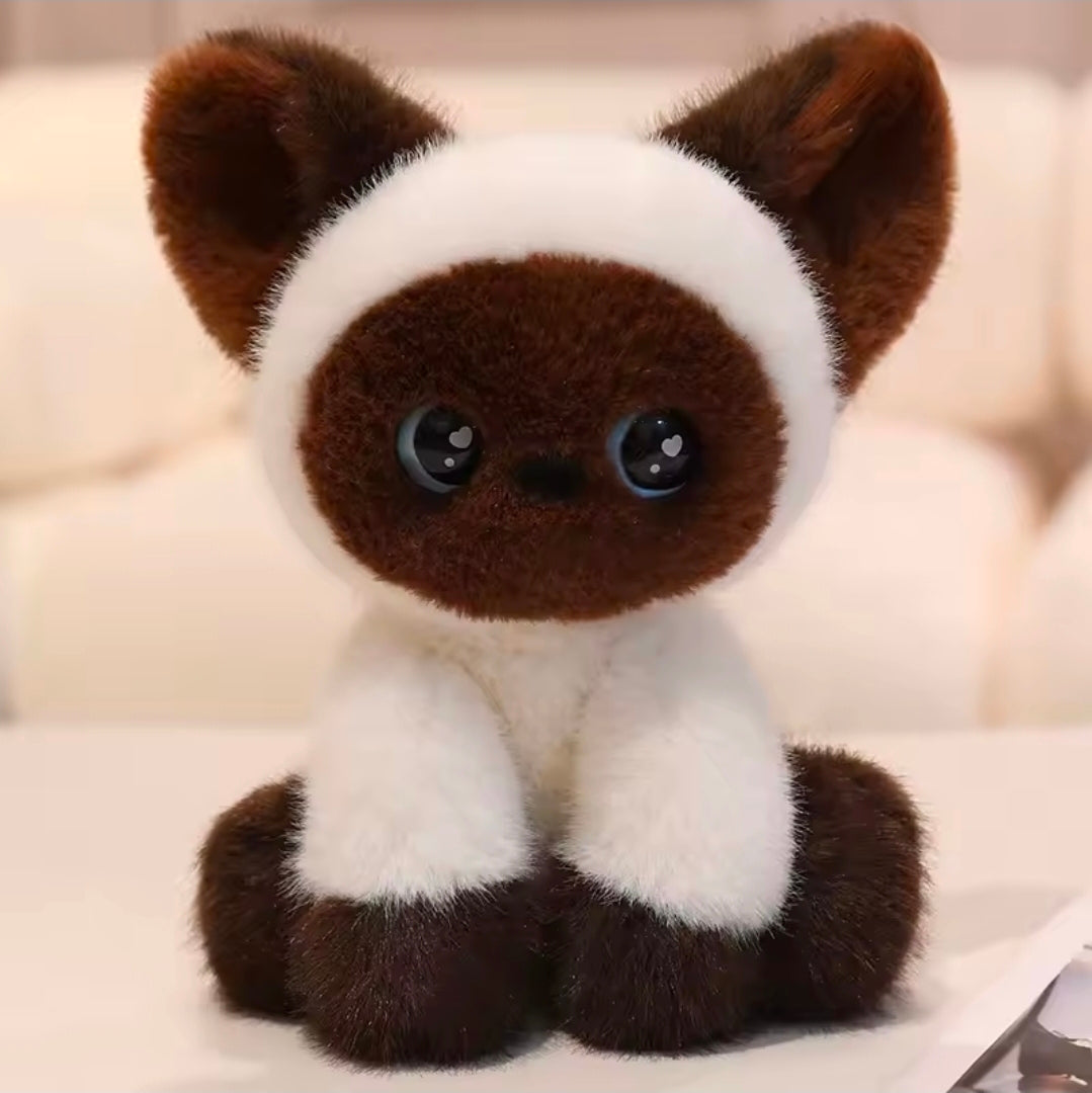 Kawaii Cat Plushies Cute Cartoon Siamese Cat