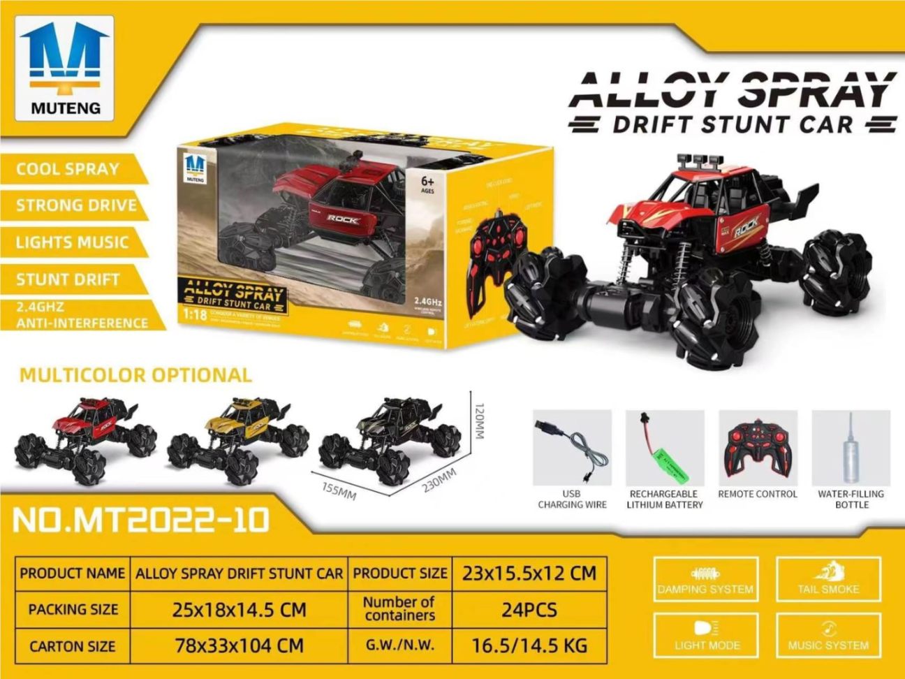 RC Alloy Spray Drift Stunt Car