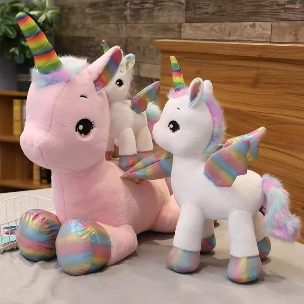 Unicorn (Standing & Sitting) Plush Toy (2 Colors), (4 Sizes)