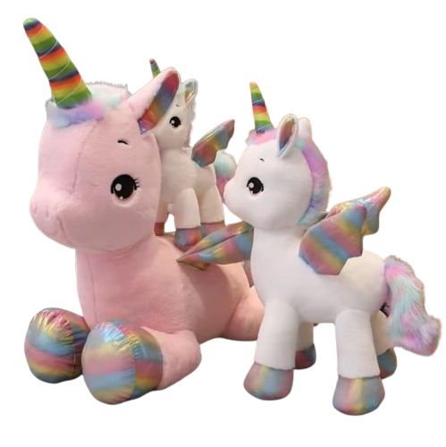 Unicorn (Standing & Sitting) Plush Toy (2 Colors), (4 Sizes)