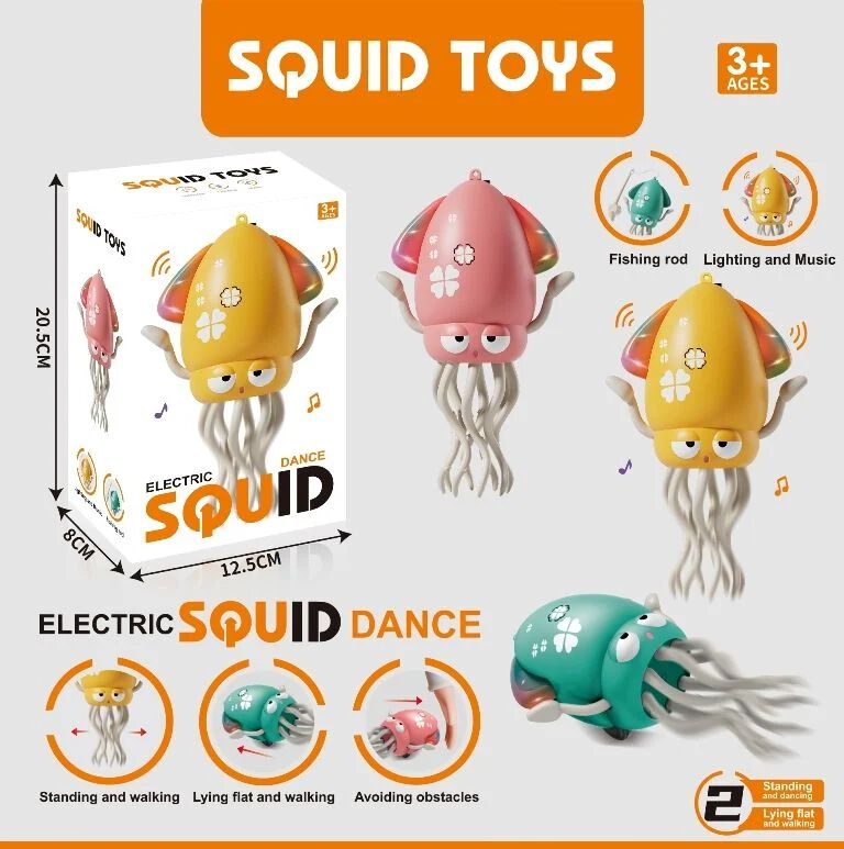 Electric Dancing Squid Toy with Lights, Music & Smart Movement