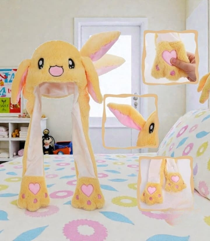 Animal Cap Airbag Hat with Moving Ears & LED Light